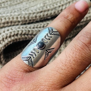 Celestial Brass <b>Ring</b> <b>Lapis</b> <b>Lazuli</b> Boho <b>Ring</b> Brass Ethnic <b>Ring</b> Oxidized Silver <b>ring</b> for women - Product Image 2