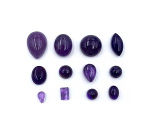 Natural Amethyst Mix Shape Cabochon Loose Gemstone Lot 4-13 MM IGI Certified for Handmade Jewelry Making - Product Image 1