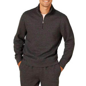 Custom Men's Quarter <b>Zip</b> Sweatshirt Premium Cotton Pullover Casual Streetwear Heavyweight OEM Wholesale Manufacturer <b>Shirts</b> OEM - Product Image 1