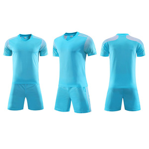 Wholesale Custom Soccer Jersey <b>Set</b> Mens Football Uniform Breathable Quick Dry 100% Polyester V Neck Short Sleeve Team Sportswear - Product Image 4