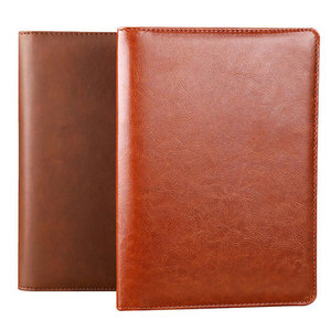 Carpeta de cuero para bloc de notas con soporte para bolígrafo y ranuras para tarjetas, organizador de negocios marrón - Product Image 3