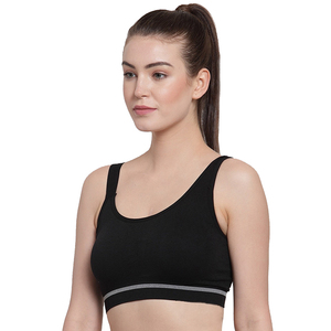 Sujetador deportivo de yoga para mujer al por mayor, de alta sujeción, con espalda cruzada, tela antibacteriana, logo frontal, material de elastano y nailon - Product Image 5