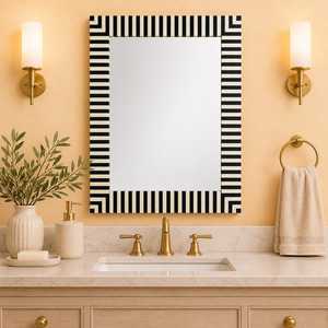 Hs Husnain Crafts India-Made <b>Silver</b> Modern Design Eco-Friendly Adjustable Rectangular <b>Wall</b> <b>Mirror</b> Framed Edge for Anniversary - Product Image 2