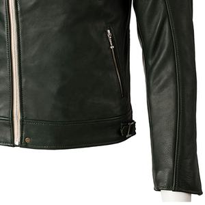 Veste de moto en cuir de vachette véritable pour homme, coupe-vent, grande taille, certifiée CE, noire - Product Image 6