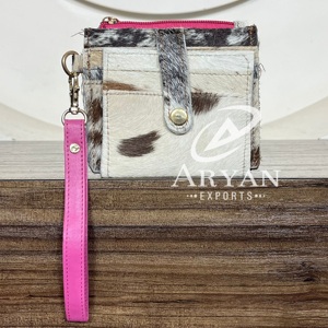 Latest Collection Handcrafted Real Cowhide Leather Coin <b>Purse</b> With Wristlet Clutch Western ATM Card Holder for Multi Use - Product Image 1