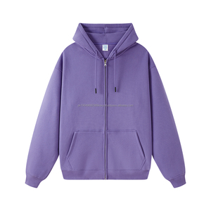 Venta al por mayor zip up HOODIE drop shoulder HOODIE Custom logo fabricante heavyweight oversize zip hoodies para hombres - Product Image 3