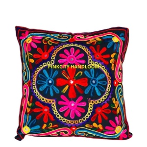 Fundas de cojín indio de alta calidad étnico bohemio Gujarati bordado ropa de cama almohada Fundas de cojín decorativas hechas a mano para el hogar - Product Image 1