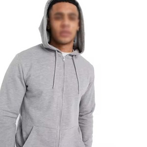 <b>Men's</b> Gray Hooded Sweatshirt Regular Fit Solid Color Pocket Design Casual Autumn Wear Knitted Fleece 100% Cotton - Product Image 6