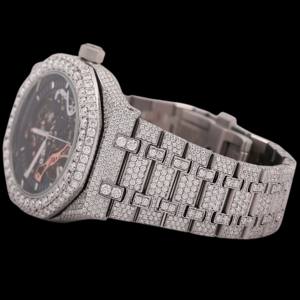 Hip Hop Style Exclusive Moissanite <b>Diamond</b> With Chronograph Black Dial Trendy Stainless Steel Band Man's <b>Diamond</b> Quartz <b>Watch</b> - Product Image 2