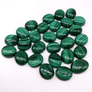 Cabujón ovalado de malaquita verde Natural de 7x9mm, piedras preciosas sueltas reales, joyería hecha a mano de alta calidad del fabricante indio - Product Image 1