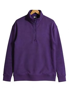 Sudadera de felpa con cremallera de un cuarto, hombros caídos, corte holgado y estilo cropped, 100% algodón, para hombre, venta al por mayor, personalizada - Product Image 1