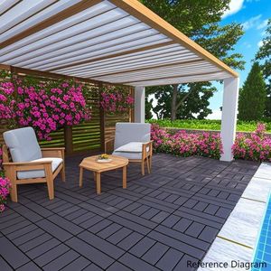 Piastrelle a incastro H Style da 12 pollici per patio e terrazza, installazione rapida e semplice di piastrelle per pavimenti interni/esterni, classe C. - Product Image 5