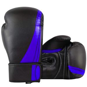 Guantes de Boxeo Negros y Morados de PU con Cierre de Velcro para Adultos, Equipo de Entrenamiento de 10 Onzas - Product Image 3