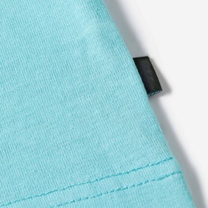 Camiseta de Algodón Turquesa para Hombre, Corte Regular, Cuello Redondo, Manga Corta, Informal, Color Sólido, Tejido de Punto Jersey, Teñido Liso - Product Image 5
