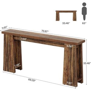 70.9 Inch Narrow Long Farmhouse Console Table Entryway Sofa Table Behind Couch - Product Image 6