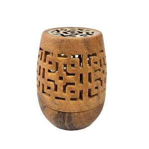Quemador de Incienso de Resina y Madera con Forma Trenzada Árabe, Ecológico, para Aromaterapia, con Caligrafía Árabe Dorada - Product Image 4