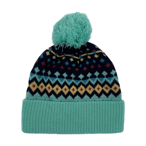 Bonnet d'hiver en tricot jacquard 100 % acrylique de haute qualité avec logo brodé personnalisé, vente en gros, pompon, personnage, plage - Product Image 1