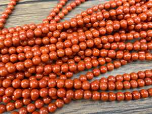 Cuentas Redondas Lisas de Jaspe Rojo Natural de 15 Pulgadas, 2mm 3mm 4mm 6mm 8mm 10mm 12mm, Piedras Preciosas Sueltas para Fabricación de Joyería - Product Image 1