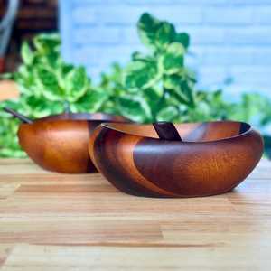 Ensemble de bols en bois sculptés à la main - Bols rustiques pour soupe et céréales, compatibles lave-vaisselle, bols de cuisine - Product Image 2