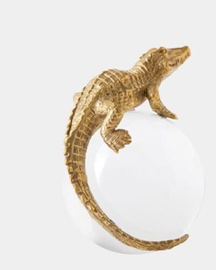Sculpture de crocodile faite à la main, figurine animale contemporaine, décoration de table pour salon - Product Image 5