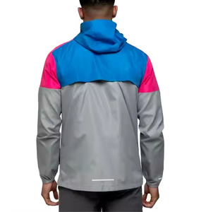 Veste de pluie en polyester doux pour homme, grande taille, coupe-vent respirant et tendance pour la course en extérieur, imperméable et style décontracté - Product Image 2