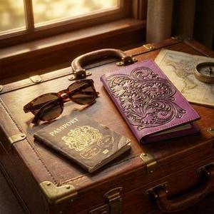 Cartera Larga Bifold de Cuero 100% Genuino Color Rosa para Mujer con Grabados Florales y Múltiples Ranuras para Tarjetas y Pasaporte - Product Image 3