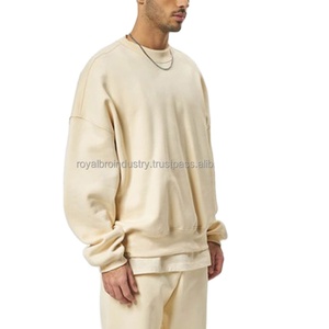 Custom Logo Men's Heavy Weight Long Sleeve Oversize Pullover Crew Neck Sweater <b>Thick</b> Fleece Plain Hoodies & Sweatshirts - Product Image 5