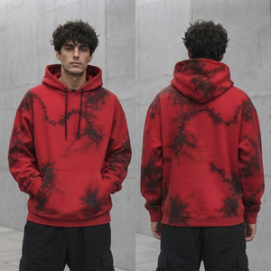 Sudaderas con capucha estampadas al por mayor, estilo urbano vintage, con hombros caídos, 100% algodón, sudaderas con capucha estampadas - Product Image 3