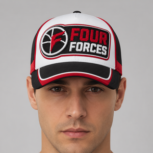 Gorra de Béisbol Four Forces Unisex Ajustable de 6 Paneles con Logotipo Bordado en el Panel Frontal, Estilo Casual, Rojo, Negro, Blanco - Product Image 1