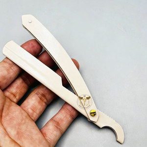 Rasoir turc professionnel pliable en acier inoxydable beige nude, rasoir de sécurité pour barbier, outil de rasage manuel pour usage en salon - Product Image 5
