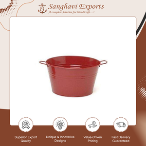 Maceta Redonda Galvanizada Hecha a Mano de Primera Calidad, Venta Mundial |   Maceta Decorativa Esmaltada de Color para Compradores al por Mayor - Product Image 4