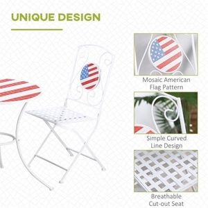Set Bistrot da Esterno in 3 Pezzi per Arredamento Giardino - Product Image 2