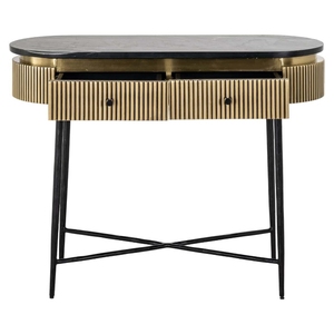 Mesa Consola Moderna de Estilo Mid-Century, Ecológica, Duradera, de Madera Sólida, Base de Mango Acanalada, Hecha a Mano, Fácil de Armar, para Sala de Estar, Hotel, Dormitorio - Product Image 2