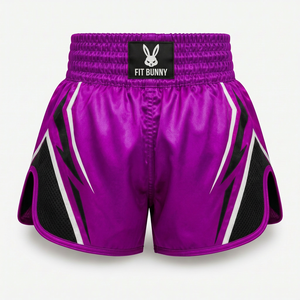 Shorts de boxe Muay Thai de haute qualité, conçus avec un tissu à séchage rapide, une taille élastique et une coupe athlétique pour des performances optimales. - Product Image 2
