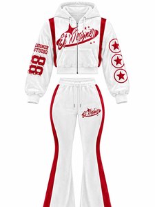 2026 Custom Logo <b>Women</b> <b>Velour</b> <b>Tracksuit</b> Full Zip Striped Hooded Crop Jacket Pants Set TAHAD Casual Sweatshirt Outfit - Product Image 1