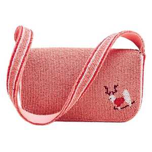 Sac bandoulière brodé corail, motif animalier, design de Noël, sac à main perlé fait main, cadeau pour femme, mode exotique indienne, personnalisé - Product Image 2