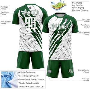 Uniformes de Fútbol Personalizados Unisex, Diseño a Medida, Insignia del Equipo Impresa, Transpirables, de Secado Rápido, 100% Poliéster, Manga Corta - Product Image 3