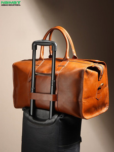 Bolsa de Viaje de Cuero Genuino al por Mayor, Bolsa de Lona Personalizada para Hombre, Bolsa Impermeable - Product Image 2