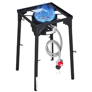 Fornello a Gas Propano LPG a Bruciatore Singolo 100.000 BTU, Fornello da Esterno in Acciaio al Carbonio Resistente ad Alta Efficienza per Campeggio e Barbecue - Product Image 1