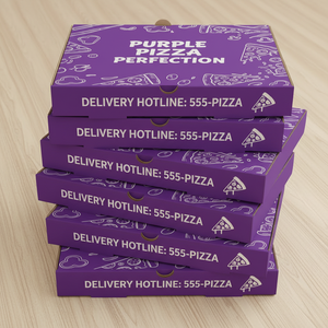 กล่องพิซซ่าพิมพ์ลายตามสั่ง กล่องบรรจุภัณฑ์แบบกำหนดเองสำหรับร้านพิซซ่า ร้านอาหาร และบรรจุภัณฑ์สำหรับส่งอาหาร - Product Image 2