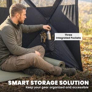 Tenda da Campeggio Mimetica a 3 Pannelli Trasparenti 447 cm x 148 cm per Caccia e Attività all'Aperto - Product Image 6