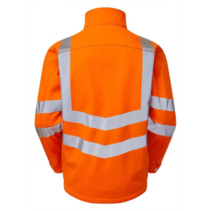 High Visibility Safety <b>Jacket</b> Class 2 Orange Reflective Workwear with <b>Silver</b> Stripes - Product Image 2