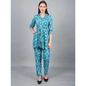 DISEÑADOR RAYON FIOIL PRINT WORK CORD SET RAMA - Product Image 1