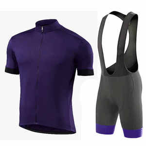 Ensemble de maillot de cyclisme pour homme, noir, manches courtes, respirant, en polyester, kit de sport - Product Image 5