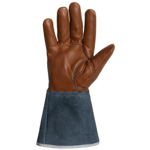 Cowhide Split Leather Welding Safety Gloves <b>Fire</b> Heat Resistant Heavy Duty and Hand Protection Leather Work Gloves - Product Image 3