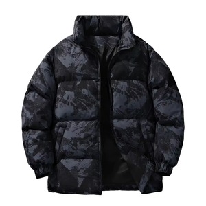 <b>Top</b> Selling Custom Casual Streetwear Hooded Winter <b>Shiny</b> Bamboo Fiber Canvas Breathable Zipper Closure Men's Puffer Jacket - Product Image 3