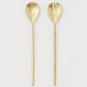 Universal Style Silver Stainless Steel Metal Salad <b>Server</b> For Home Kitchen And Restaurant Tableware - Product Image 3