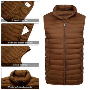 Chaleco Acolchado Marrón para Hombre, Transpirable, Cortavientos, Ropa Casual de Invierno - Product Image 4