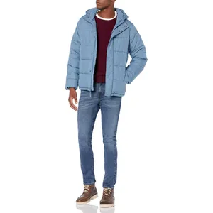 Chaqueta de invierno negra personalizada para hombre, estilo punk, a prueba de viento, rellena de plumas de pato, acolchada, talla grande, corta. - Product Image 5