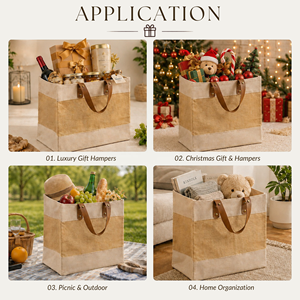 Bolsa de Yute Ecológica Premium para Licores con Asas de Cuero para Venta al por Menor y Empaque de Regalos - Product Image 4